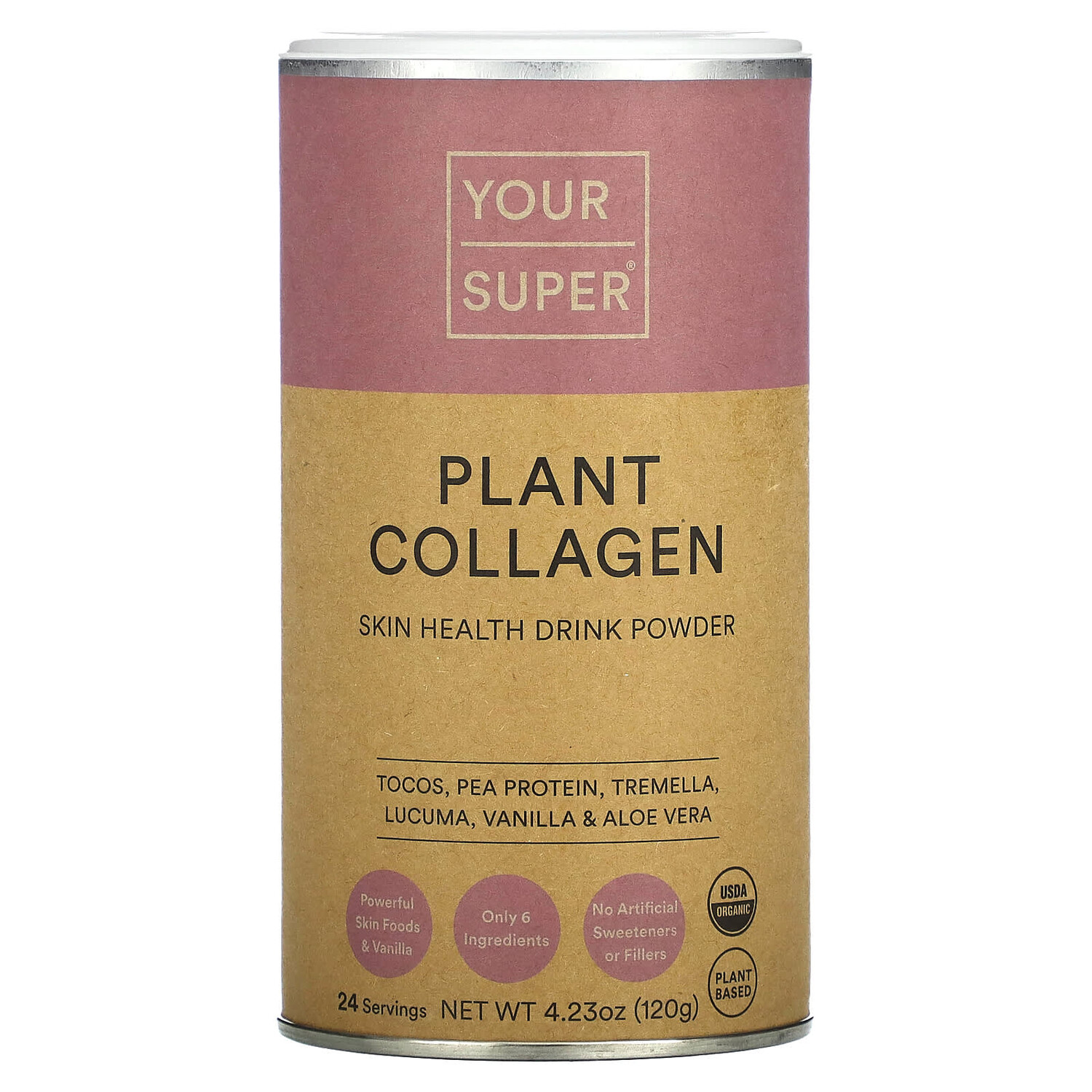 

Plant Collagen, Skin Health Drink Powder, 4.23 oz (120 g), Your Super