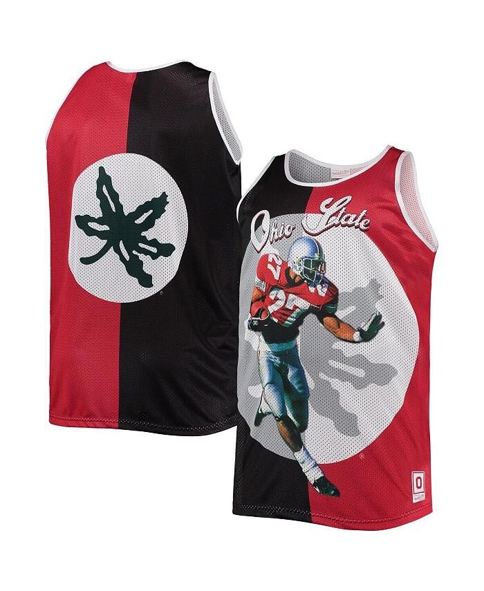 

Мужская майка Eddie George Black, Scarlet Ohio State Buckeyes Sublimated Player Big and Tall Mitchell & Ness, черный