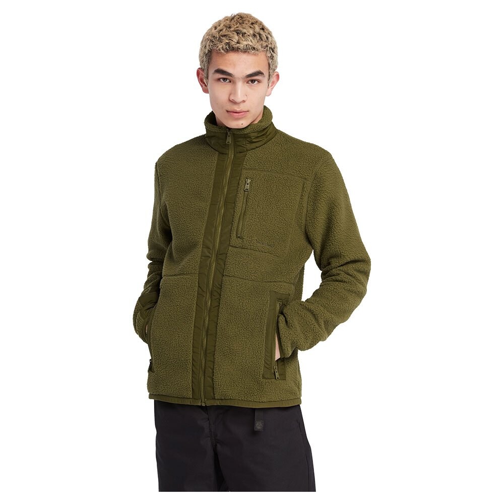 

Толстовка на молнии Timberland Mix Media Sherpa, зеленый