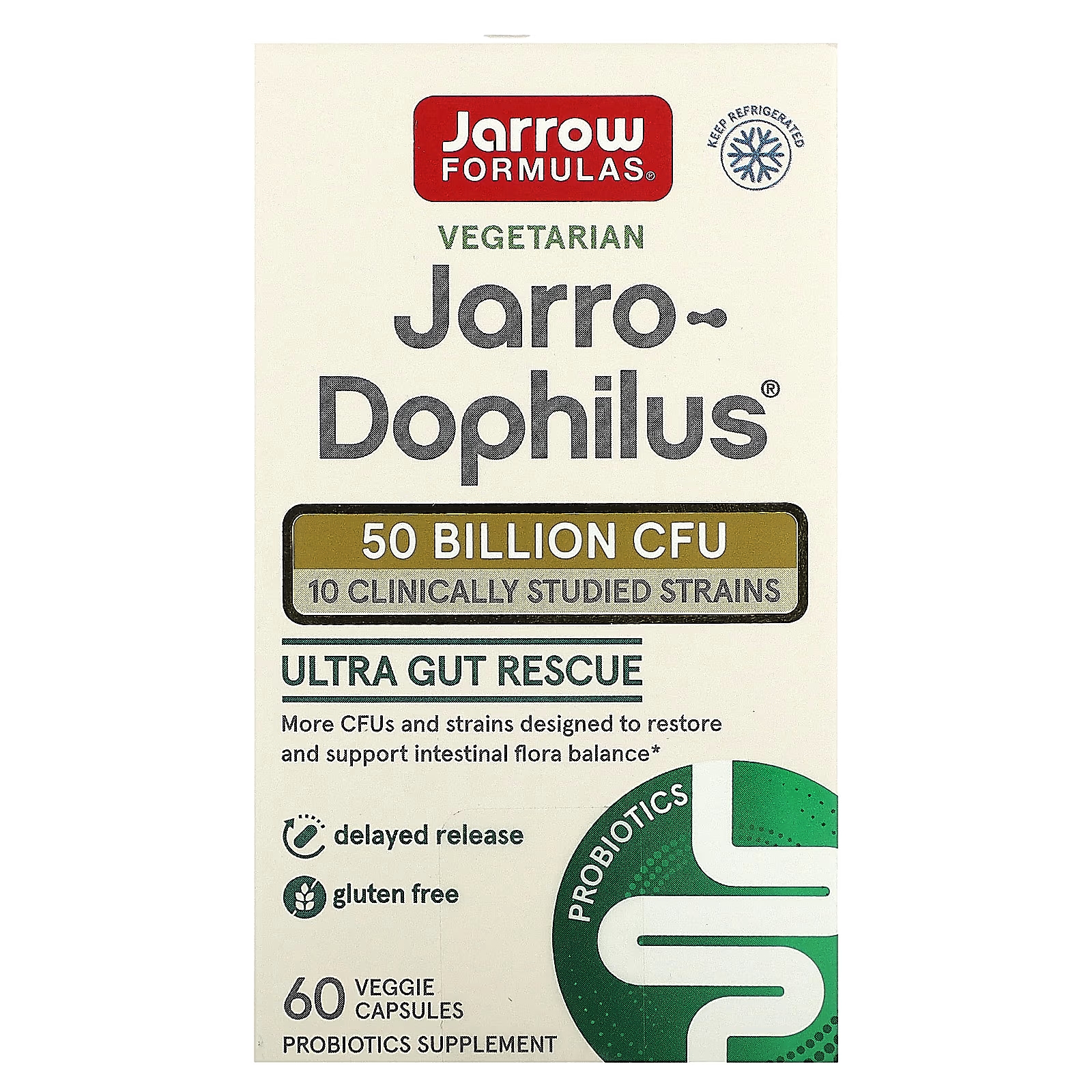 цена Добавка Jarrow Formulas Jarro-Dophilus, 60 растительных капсул
