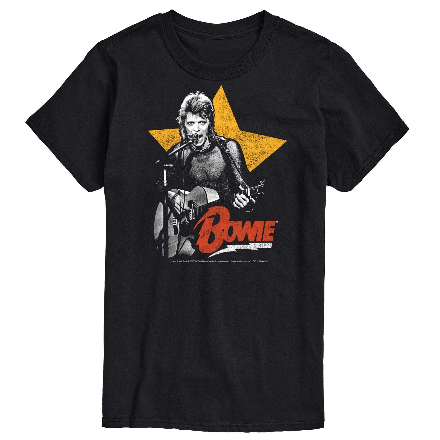 

Футболка с цветком гитары Big & Tall David Bowie, Black Licensed Character, черный