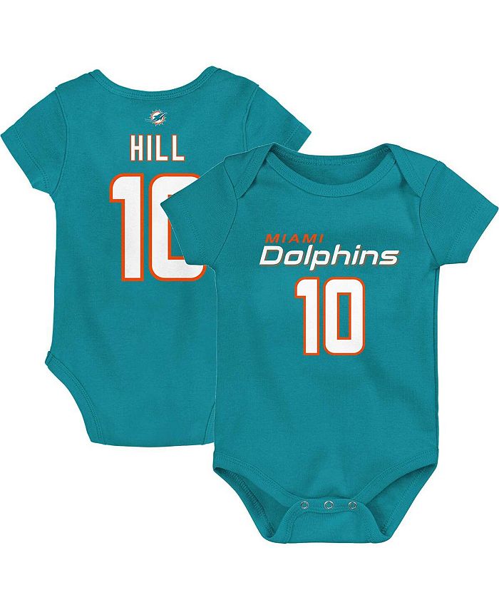 Боди темно-синего цвета для новорожденных Tyreek Hill Aqua Miami Dolphins Mainliner с именем и номером игрока Outerstuff, синий