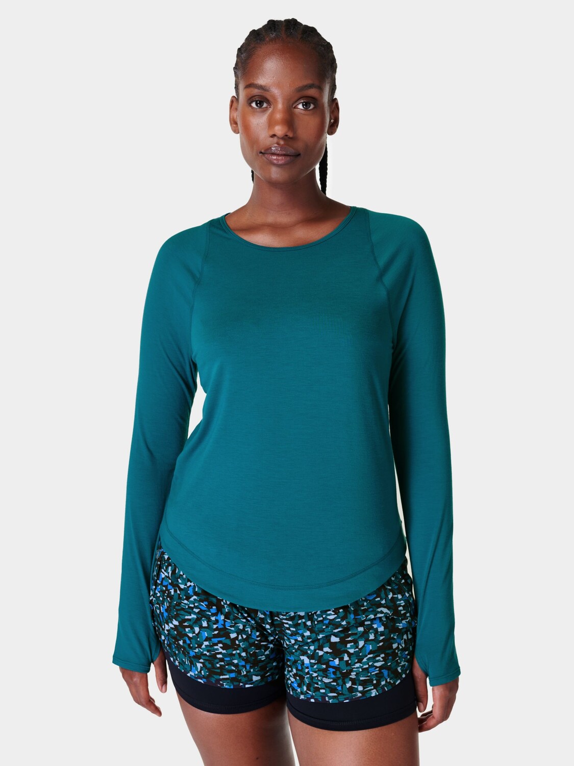 

Топ с длинными рукавами Sweaty Betty Breathe Easy, цвет Cabin Blue