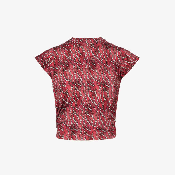 цена Топ Juviana из эластичной ткани с абстрактным узором Isabel Marant, цвет cranberry