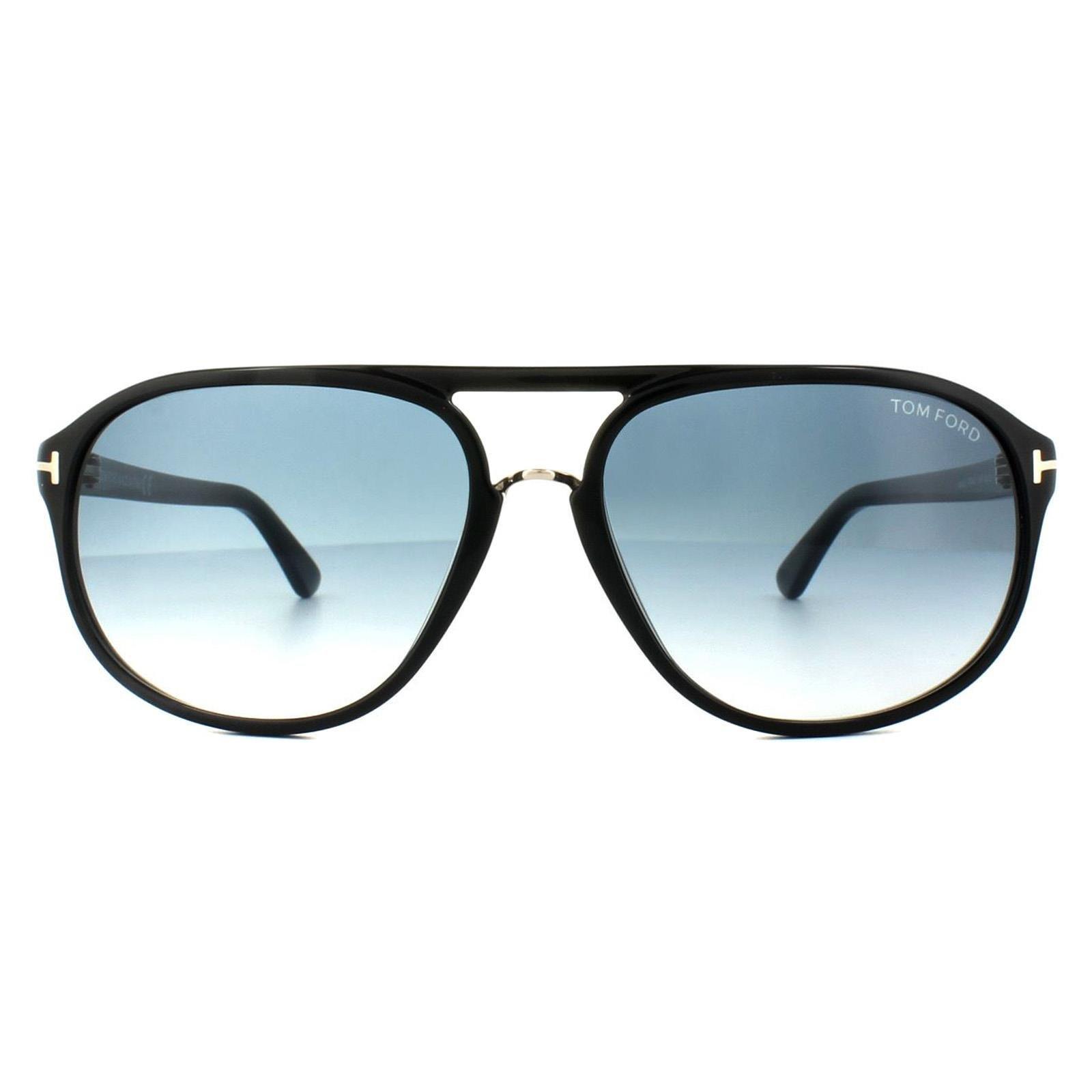 Блестящие черные зеленые солнцезащитные очки-авиаторы с градиентом Tom Ford, черный