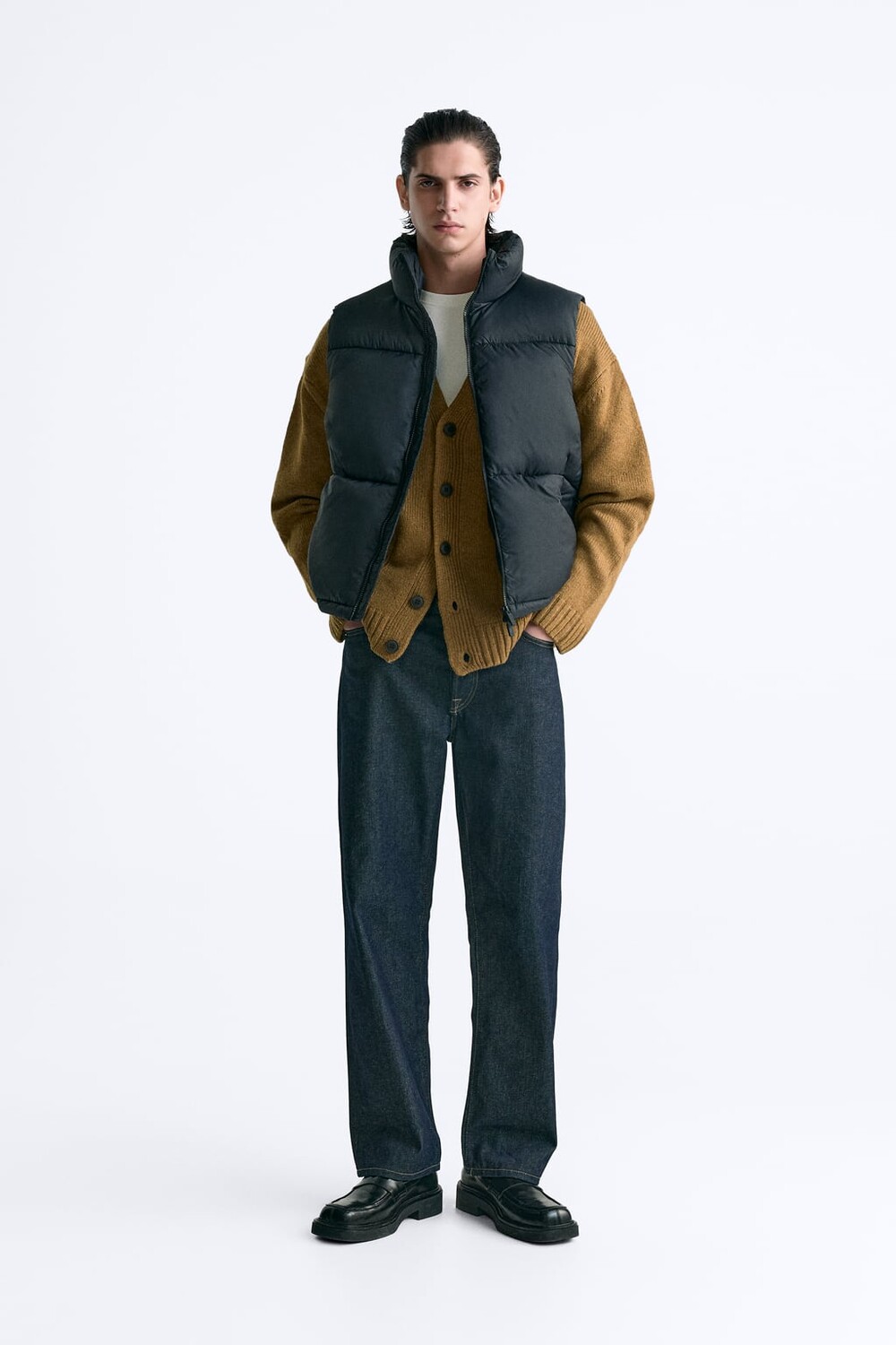 

Пуховик ZARA, темно-синий