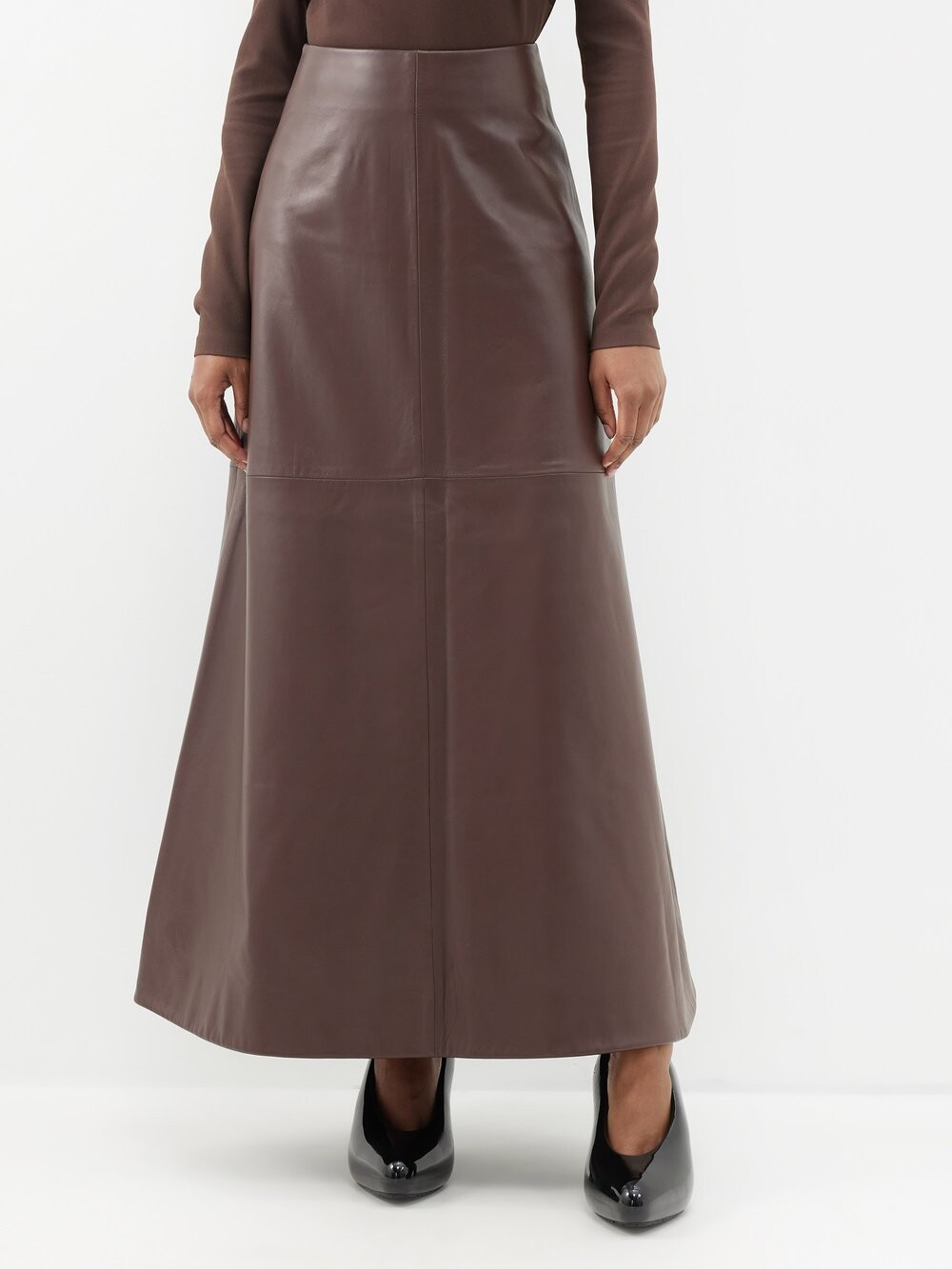 

Юбка макси jawaher из кожи с тиснением черепа Lurline, коричневый