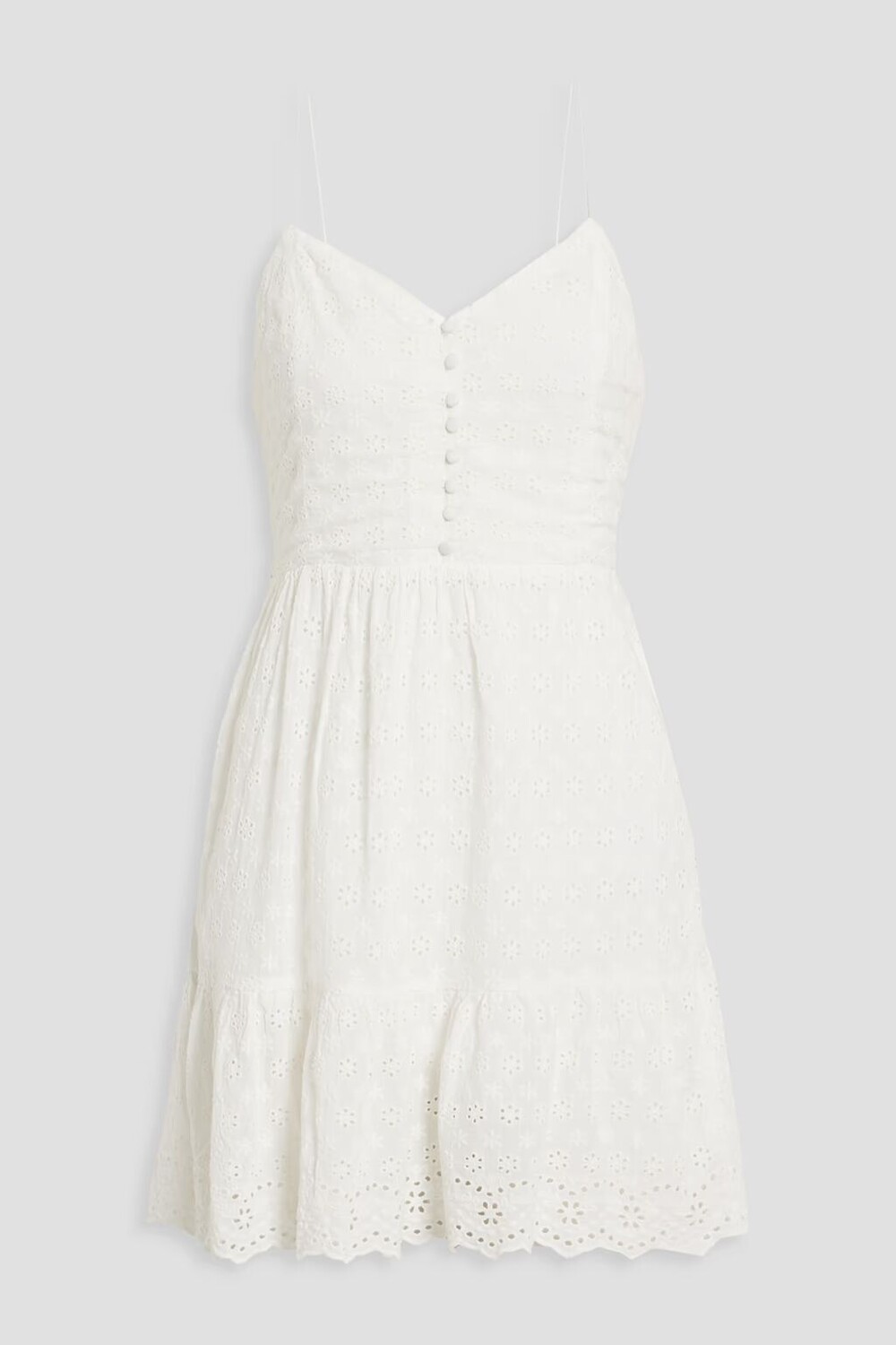 

Платье мини из английской вышивки Fae со сборками Alice + Olivia, белый