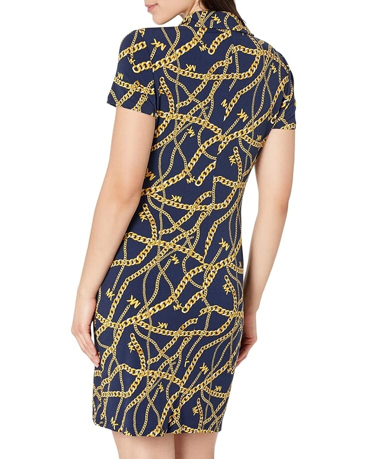 

Платье Michael Kors Chain Snap Ruched Mini Dress, цвет Midnight Blue