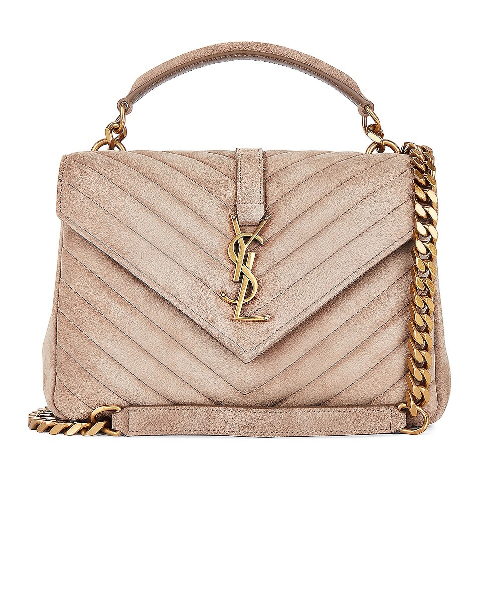 

Сумка кросс-боди Saint Laurent Medium College Chain, цвет Taupe