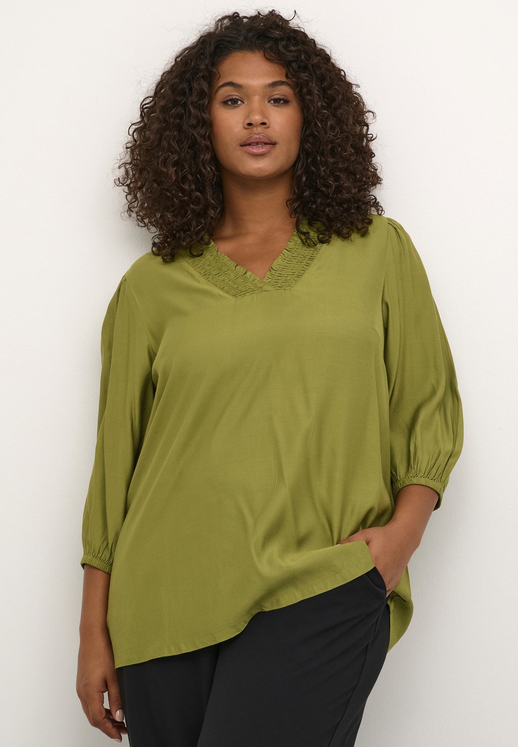 Блузка DANIA Kaffe Curve, зеленый