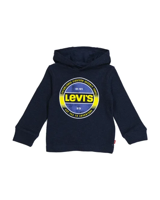 

Вязаный топ с капюшоном для мальчиков для малышей Levis, темно-синий
