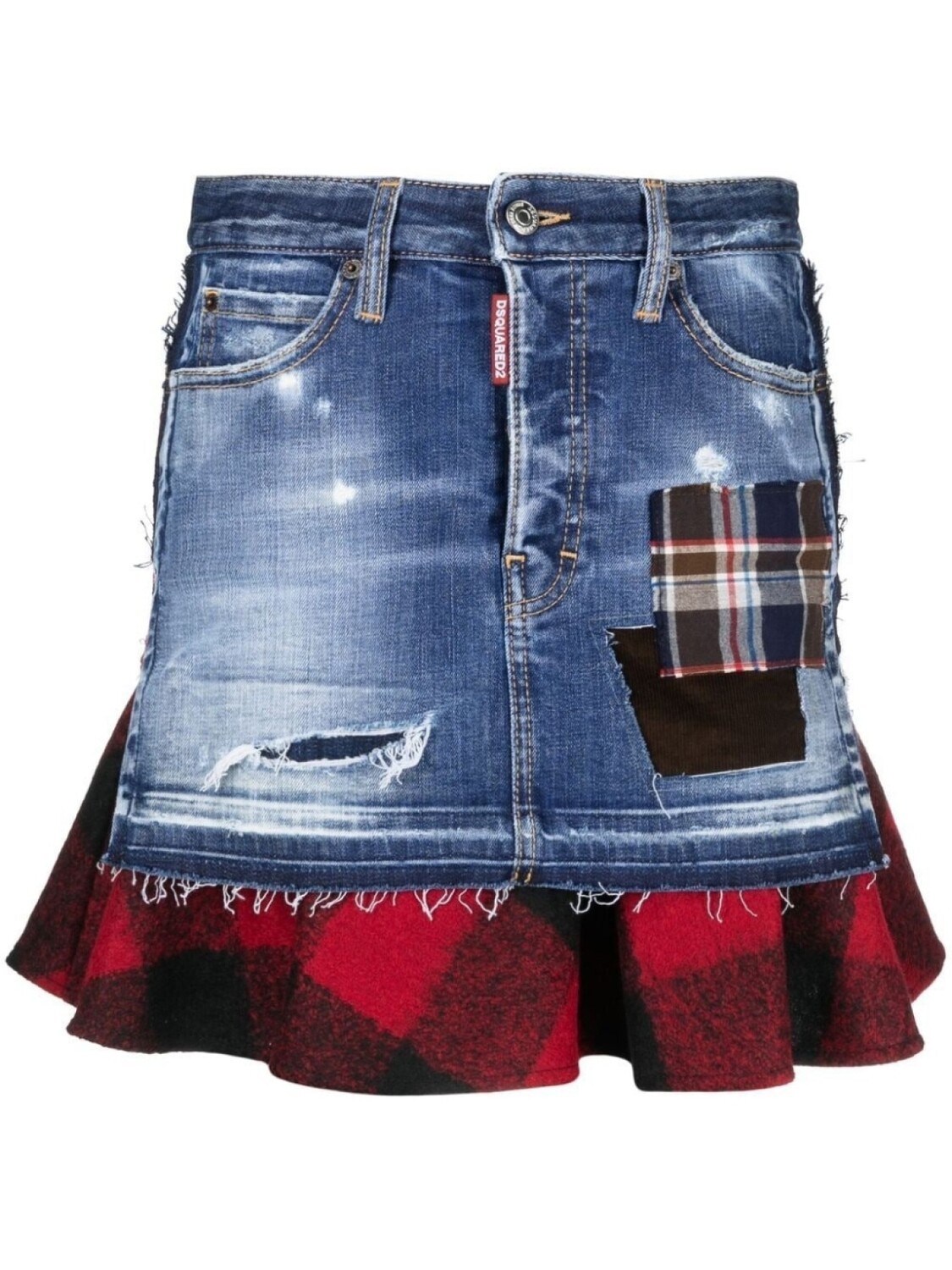 

DSQUARED2 многослойная джинсовая юбка, синий