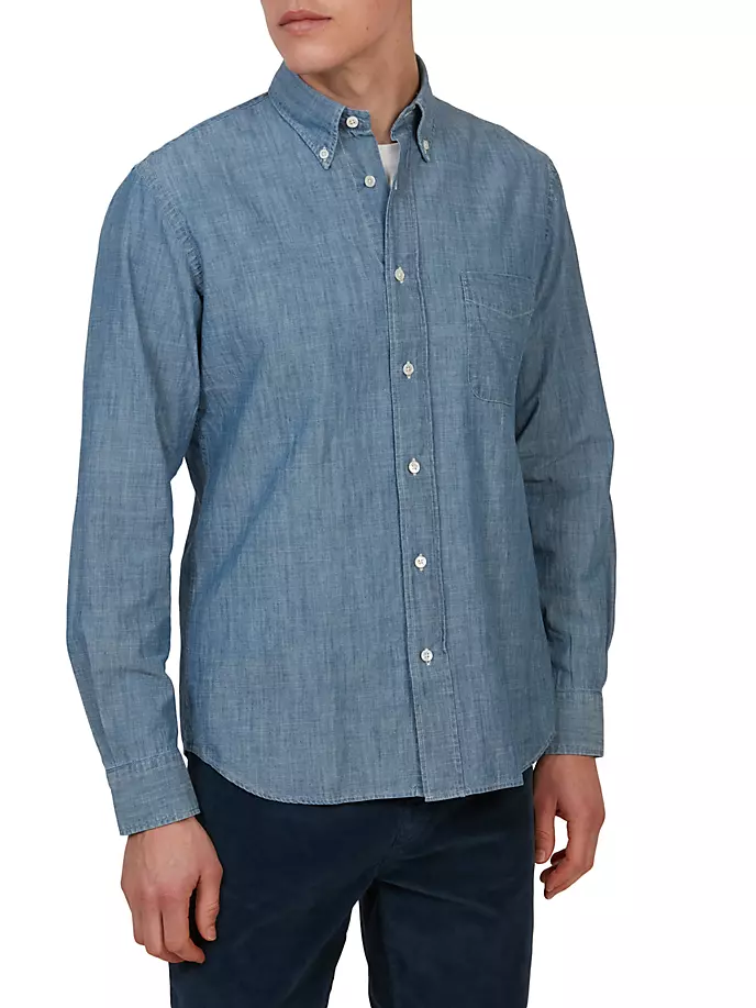 

Рубашка на пуговицах Pitt Chambray Hartford, индиго