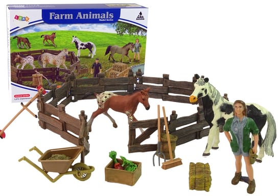 Набор фермерских фигурок для сборки деревянных фермерских лошадей Lean Toys