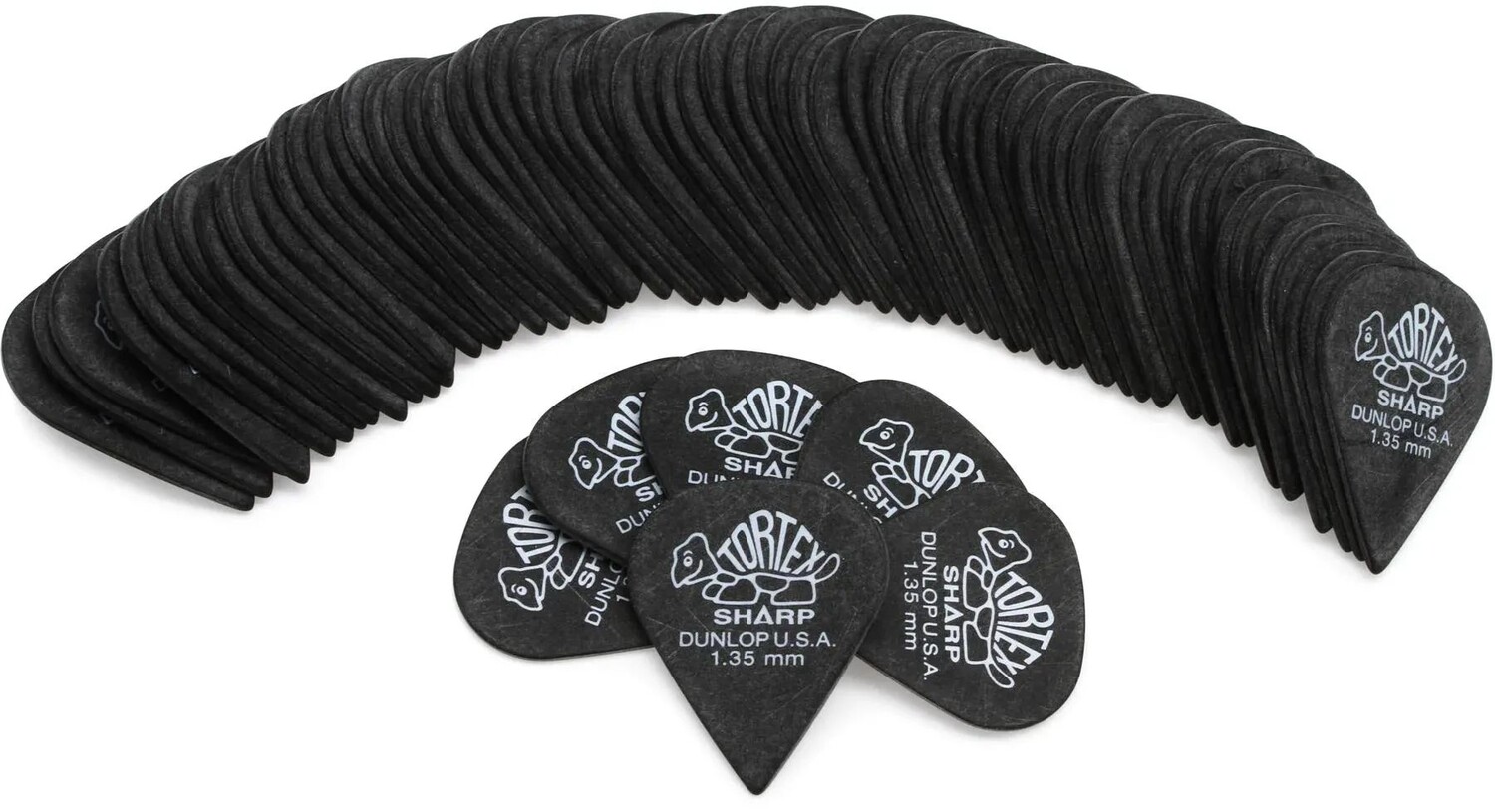 

Медиаторы Dunlop 412R135 Tortex Sharp, черные, 1,35 мм (72 шт.)