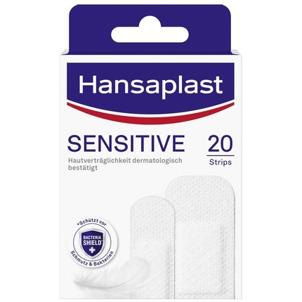 Пластыри для ран Hansaplast Sensitive Bacteria Shield, 20 полосок, легкие