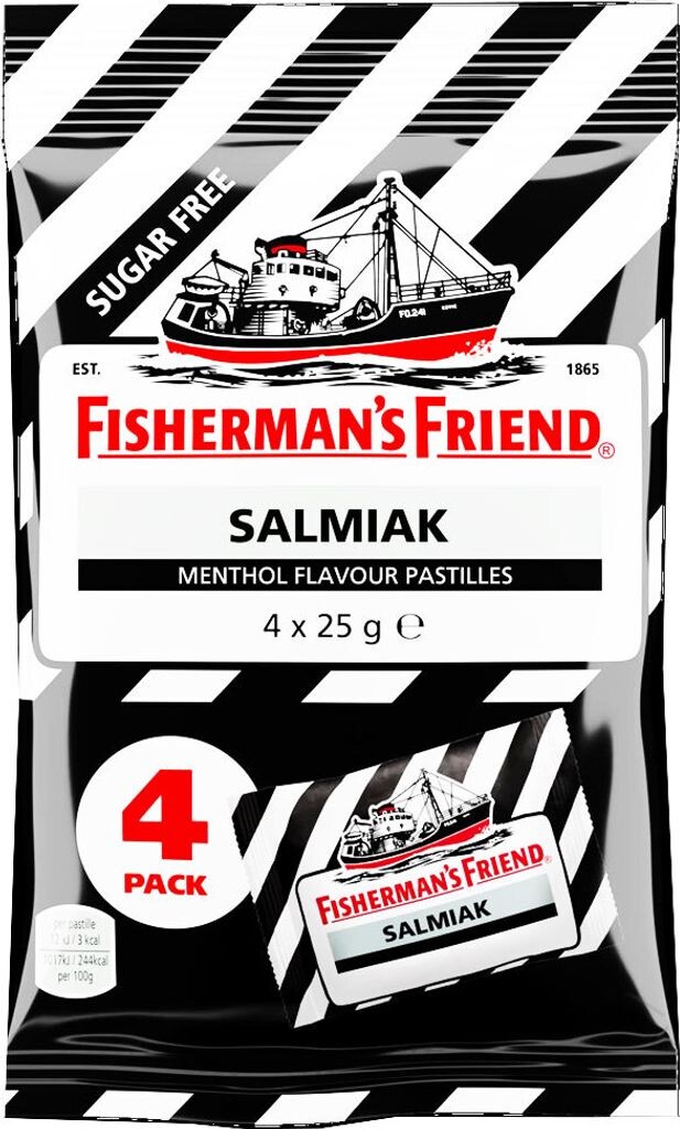 

Рыбацкий друг сальмиак без сахара 4х25г Fishermans Friend