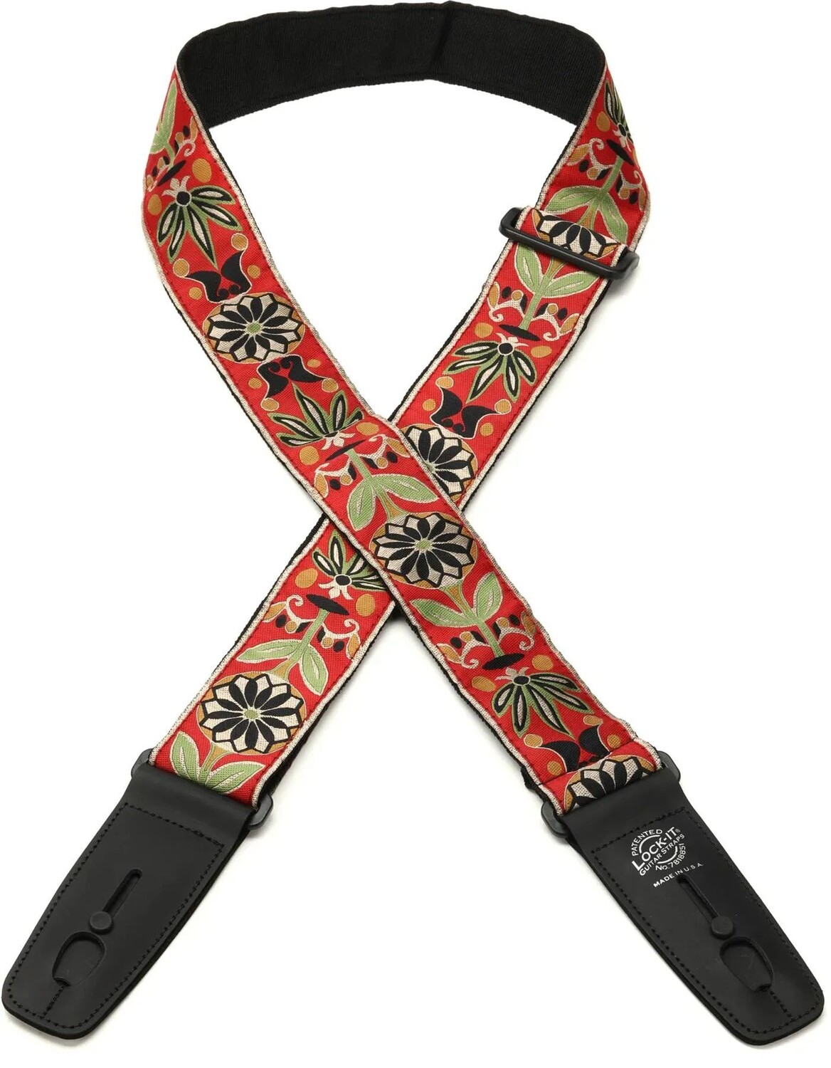 

Ремешок для гитары Lock-It Straps Designer Series 2 дюйма с запирающимися концами — винтажный красный