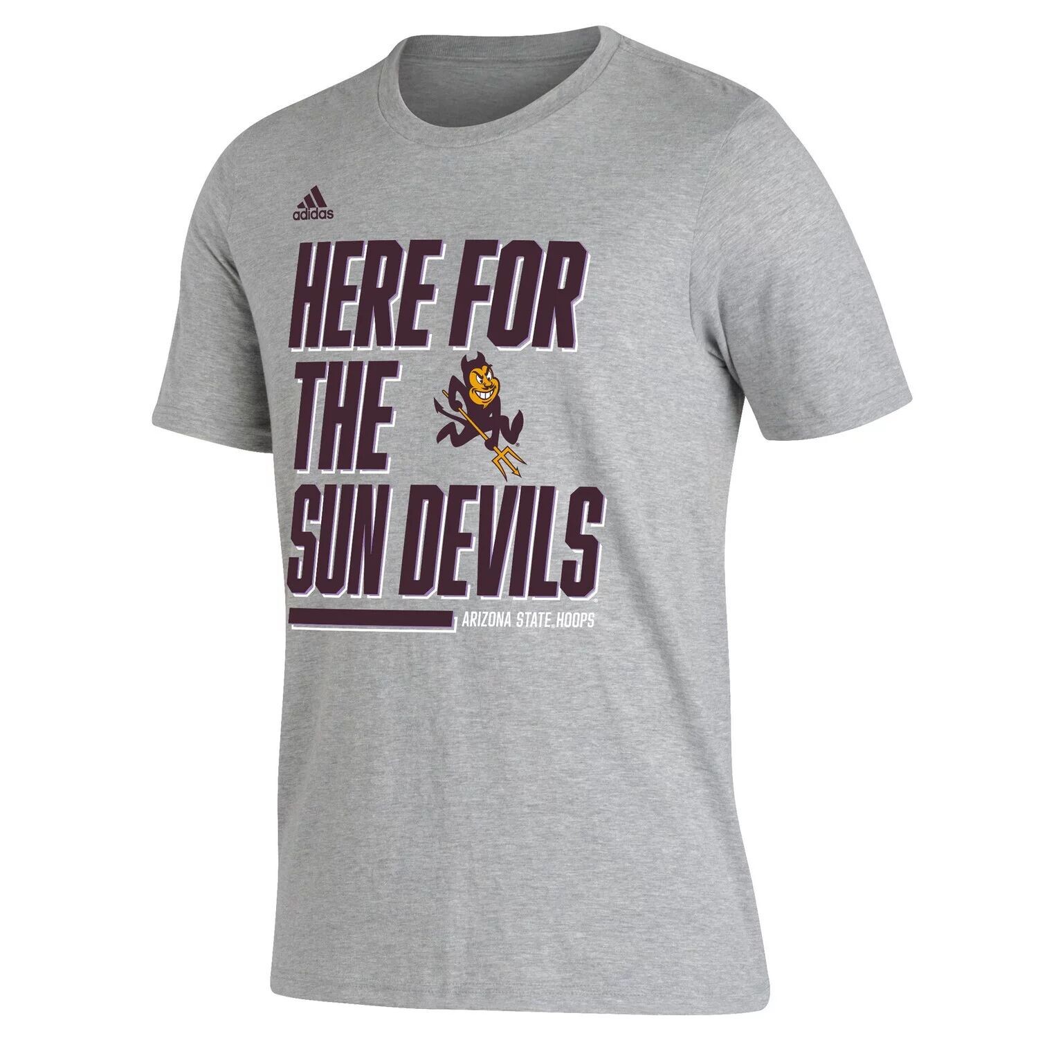 

Мужская футболка adidas Heathered Grey Arizona State Sun Devils Here For Bench