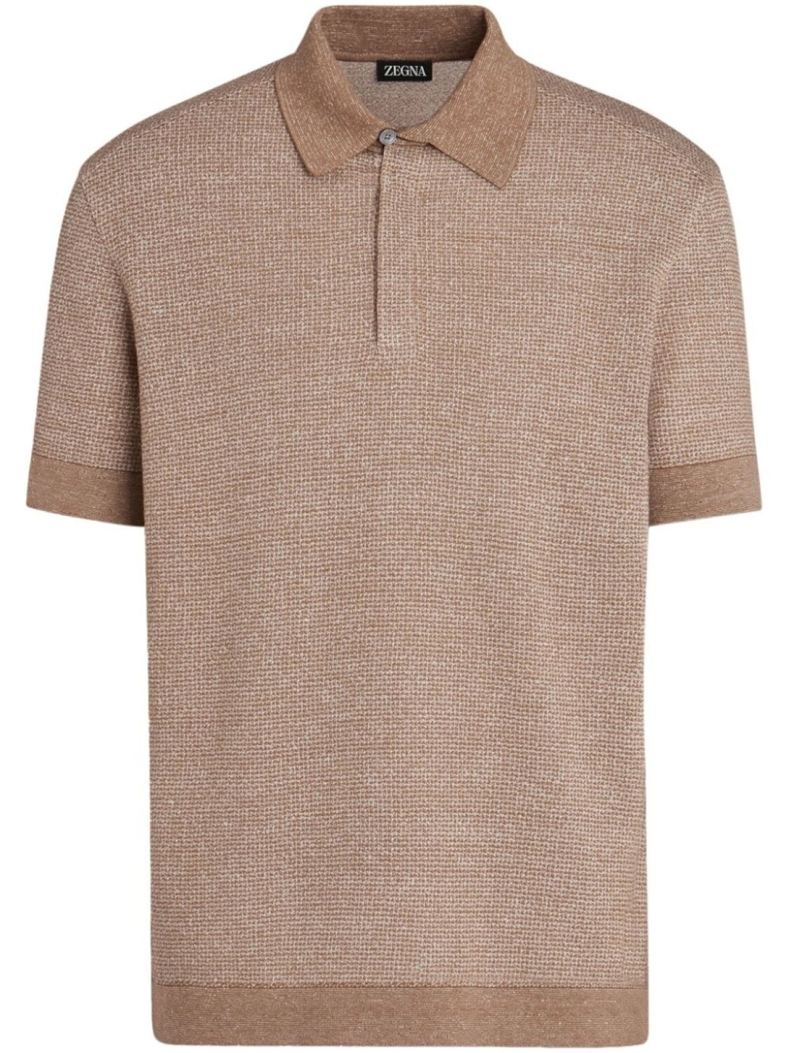 

Zegna рубашка поло с отделкой в рубчик, нейтральный цвет