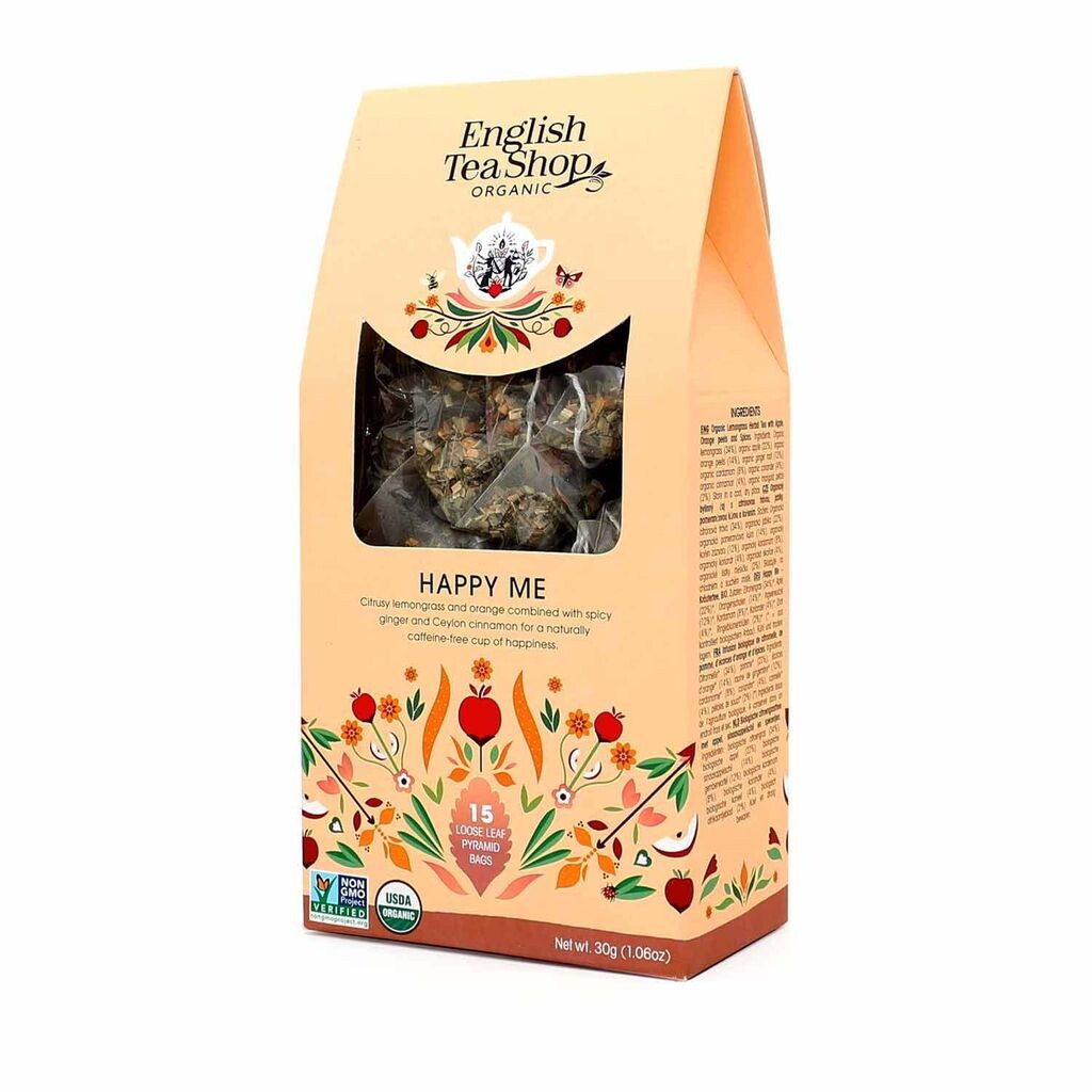 

ETS - Happy Me, ОРГАНИЧЕСКИЙ, 15 пакетиков-пирамид в бумажной коробке English Tea Shop