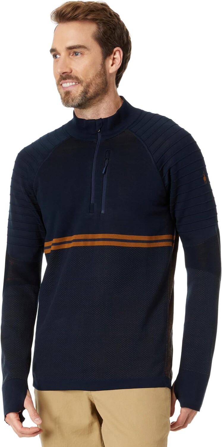 

Intraknit Merino Tech, молния 1/4 Smartwool, цвет Deep Navy/Fox Brown