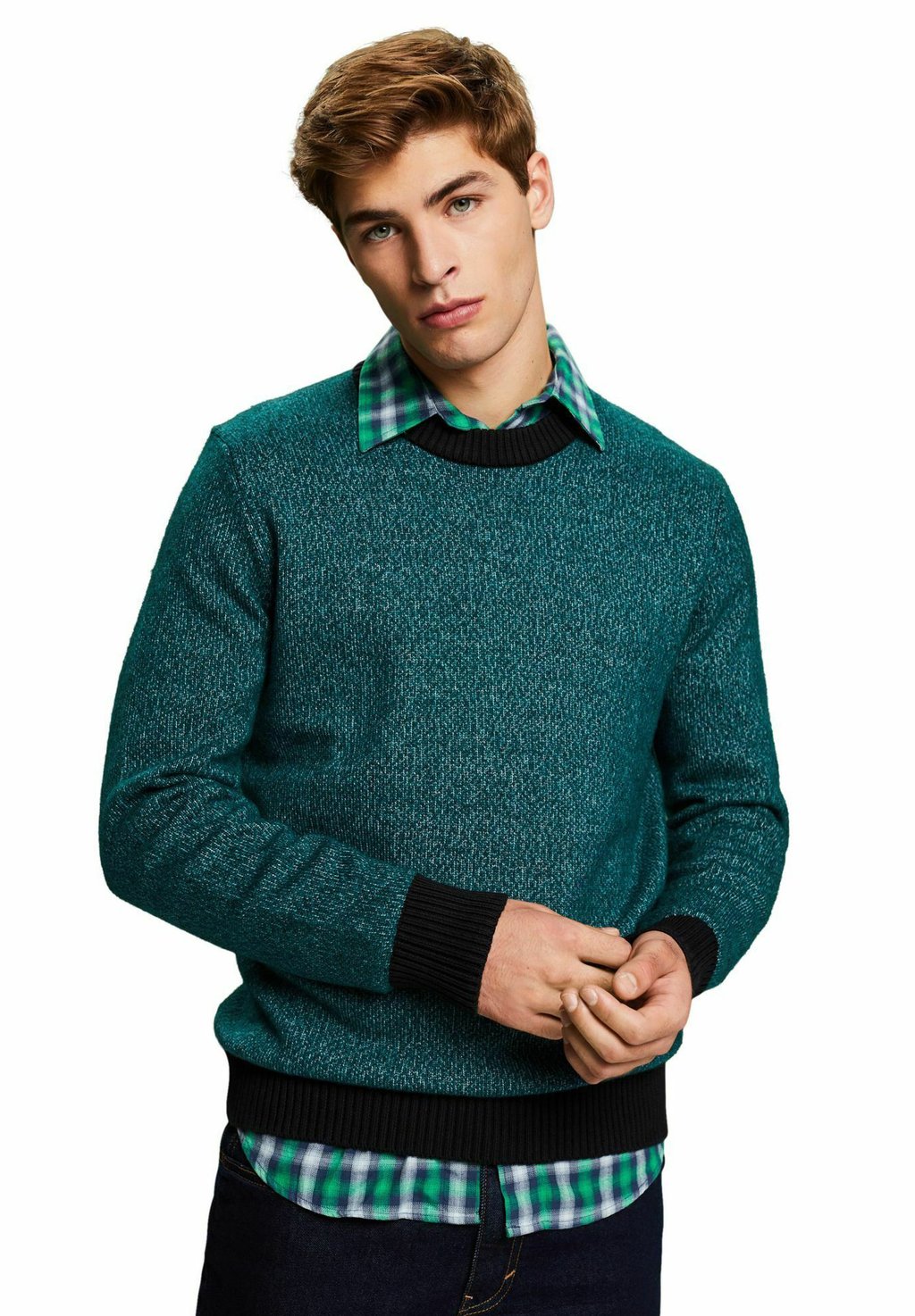 Вязаный свитер Esprit, цвет emerald green