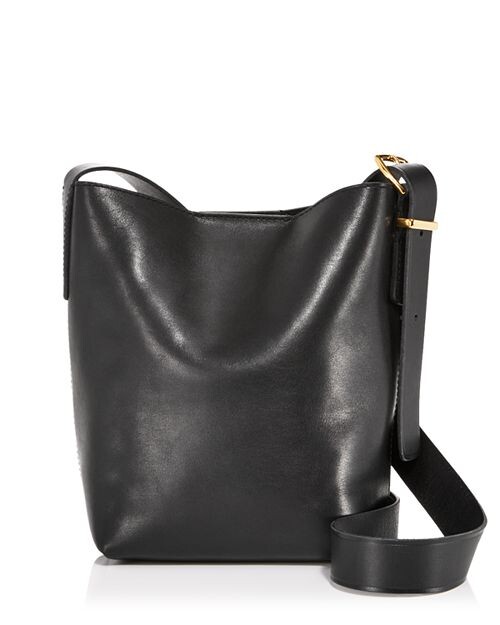 

Миниатюрная кожаная сумка-тоут Essentials Madewell, цвет Black