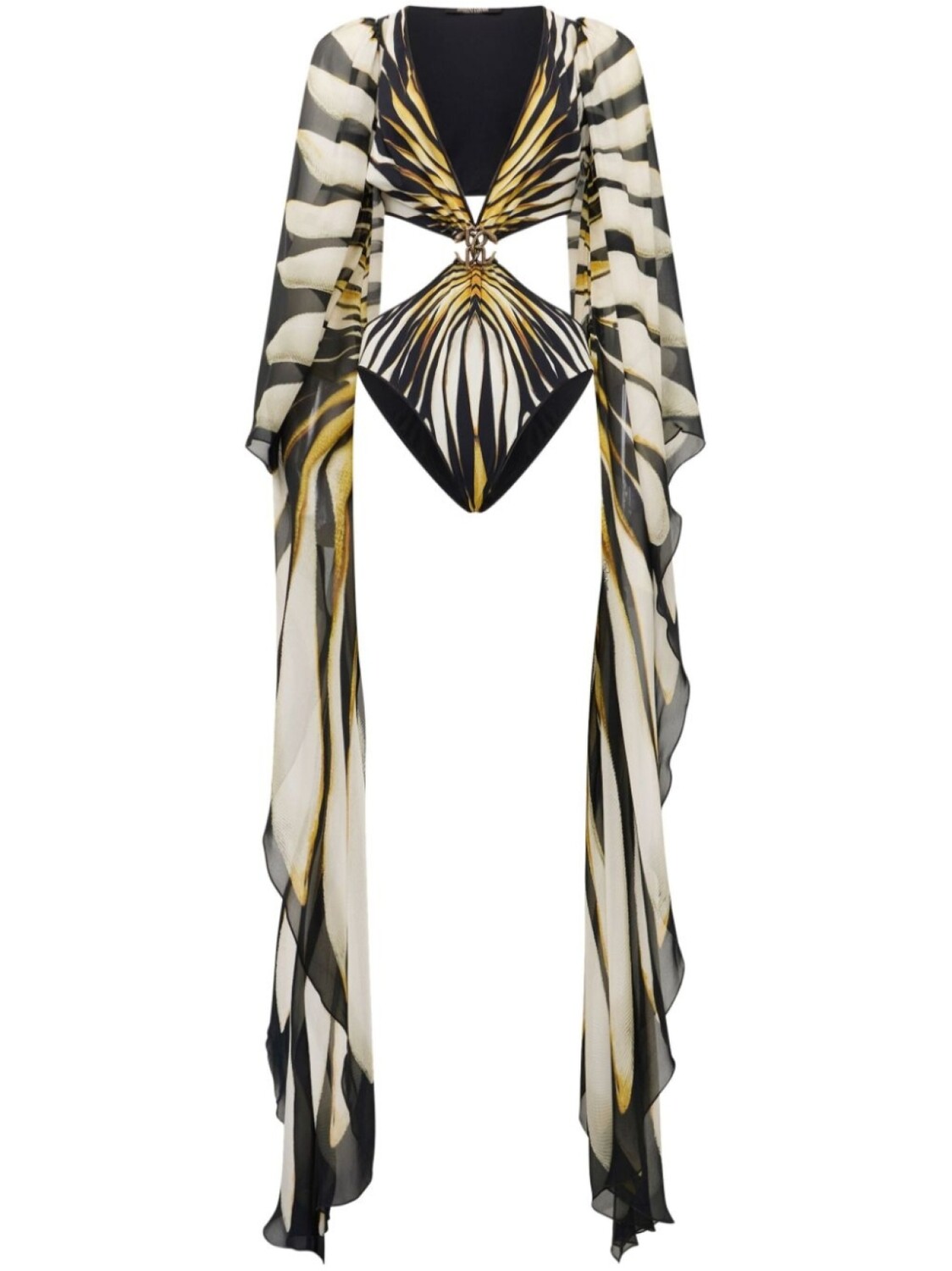 

Купальник Ray of Gold с вырезами Roberto Cavalli, золотой