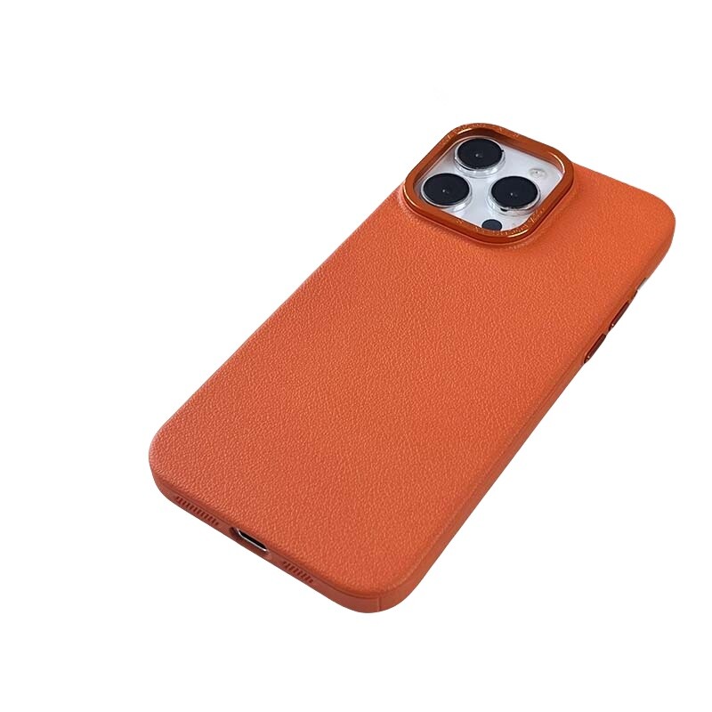 

Чехол для телефона Gpadparts, Coral orange hardware lens + lychee pattern