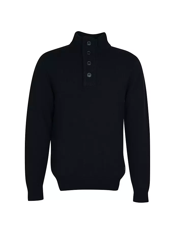 

Свитер с молнией до половины длины с нашивкой Essential Barbour, черный