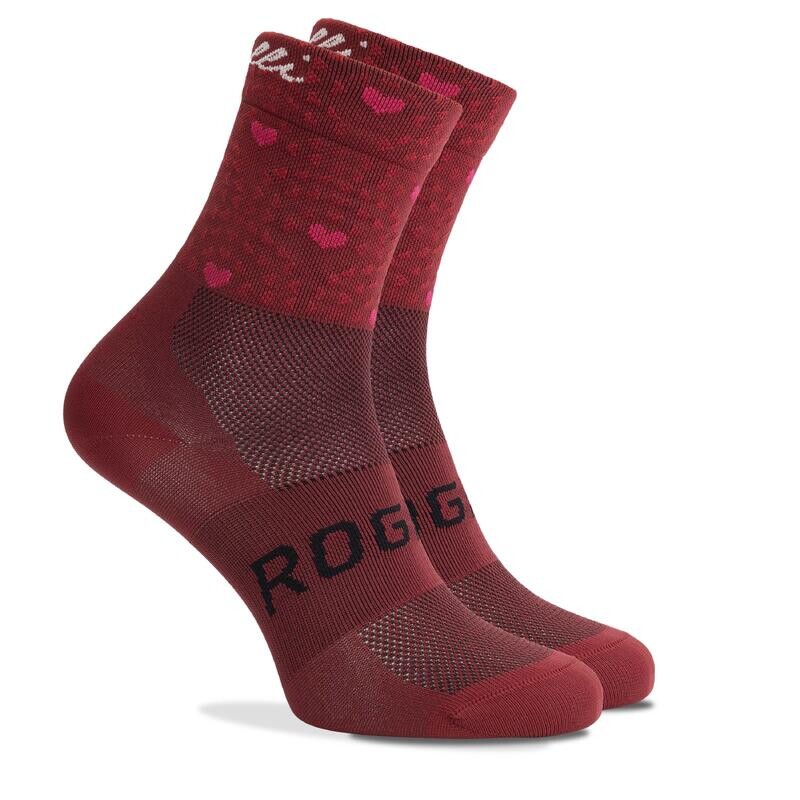 

Велосипедные носки женские - сердечки ROGELLI, цвет rot