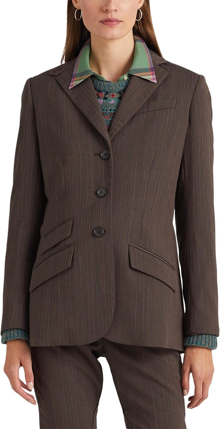 

Блейзер с узором «елочка» LAUREN Ralph Lauren, цвет Brown/Cream Multi