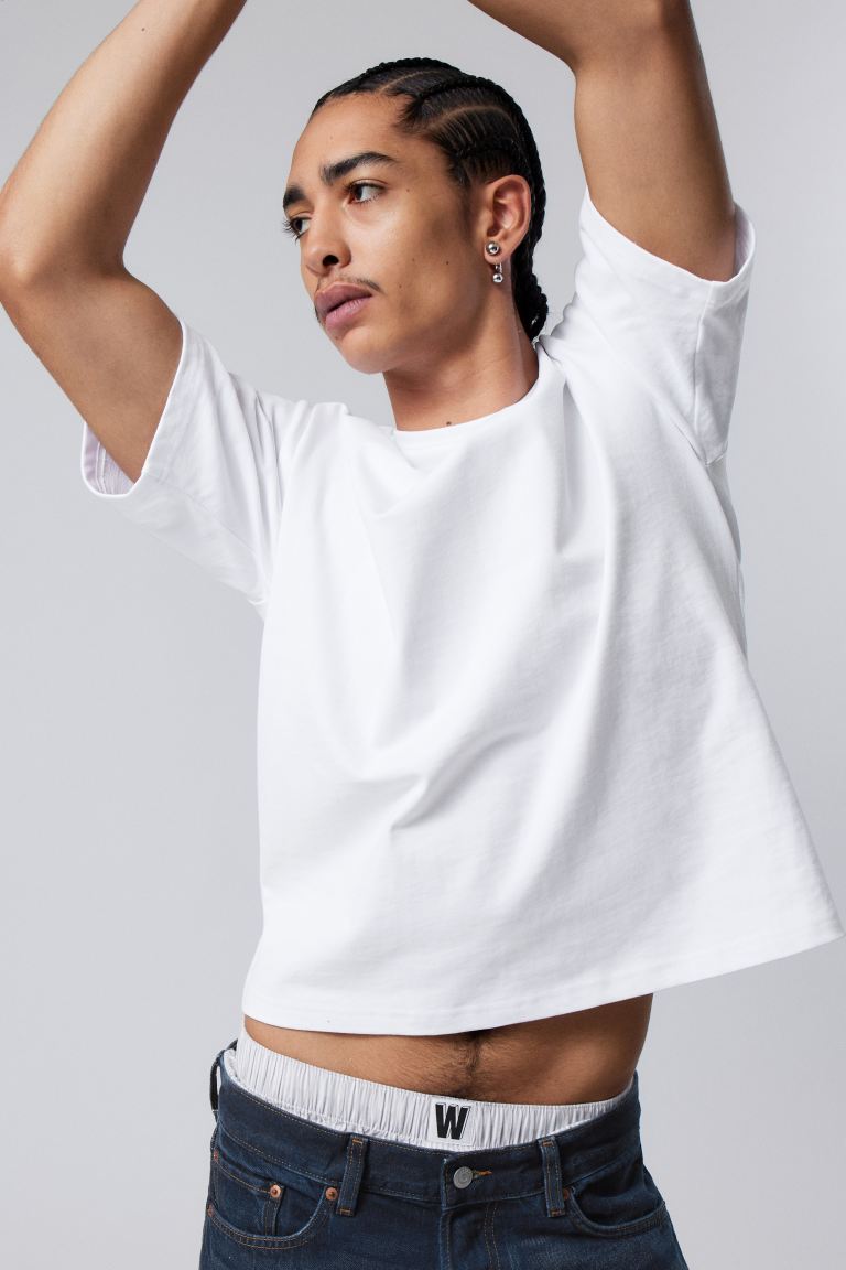 Свободная футболка H&M, белый