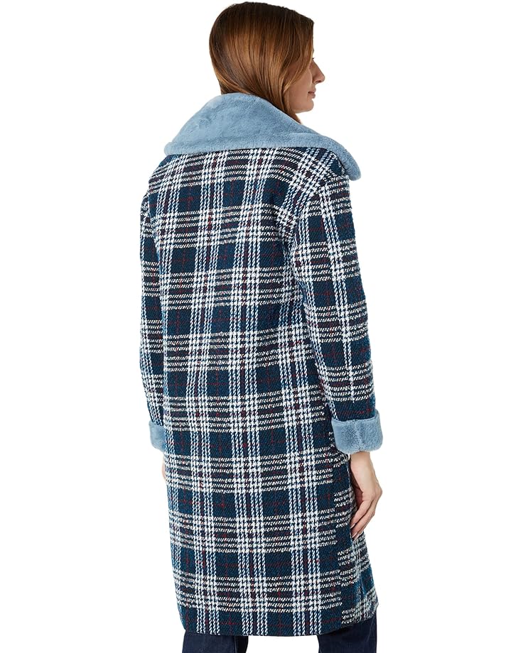 Пальто NVLT Plaid Faux Wool Long Coat, синий