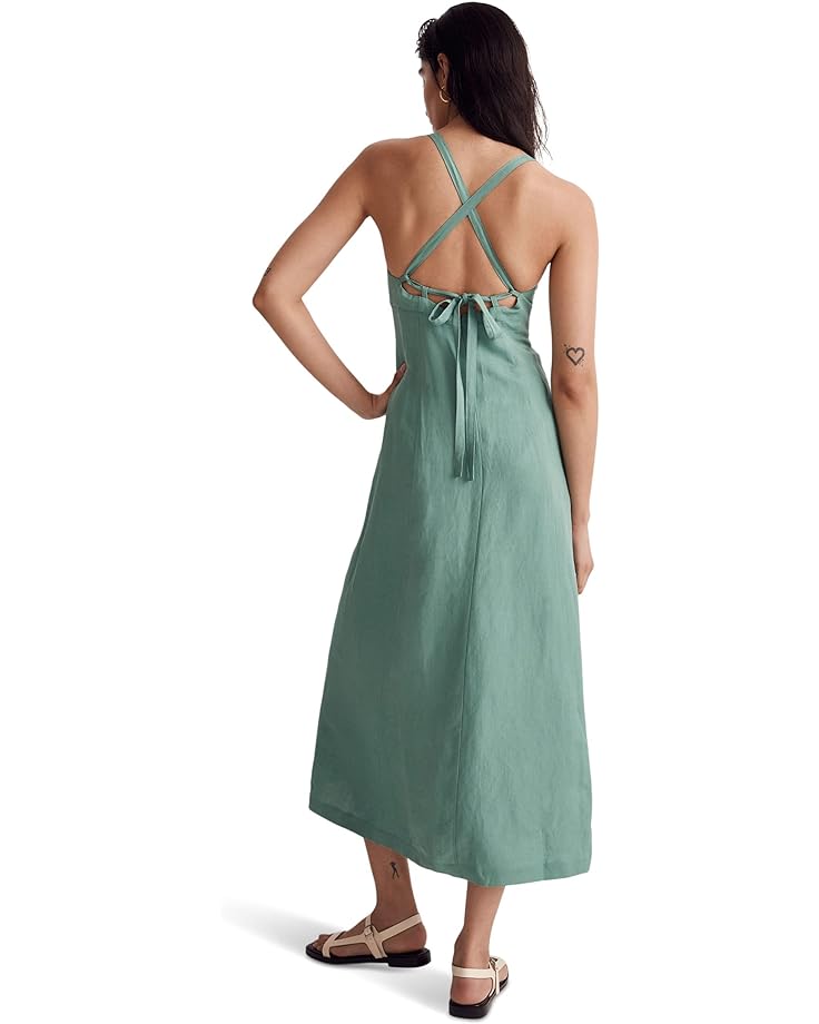 Платье Madewell Corbin Cami A-Line Tie Back Midi Dress - Solid, цвет Trellis Green