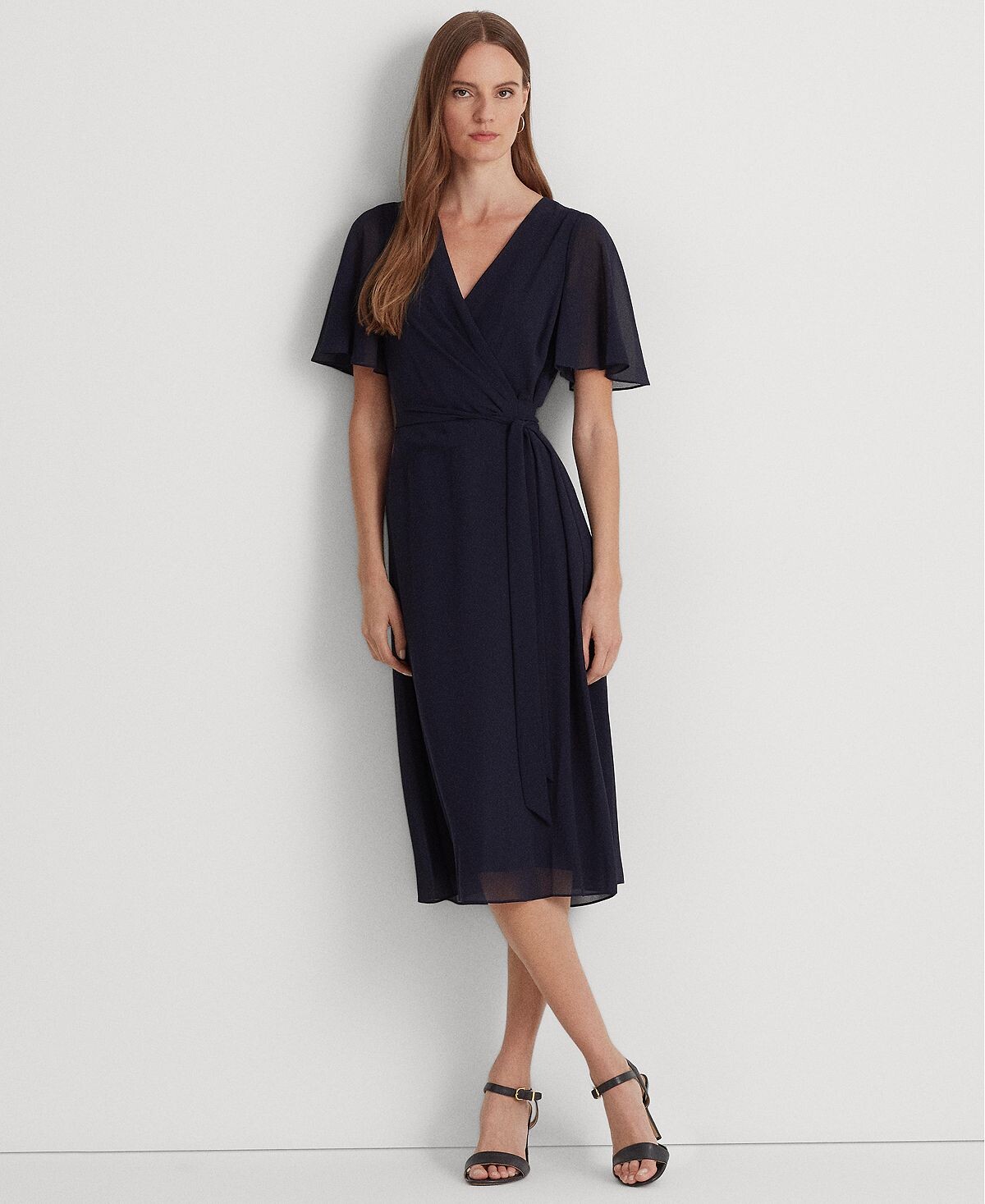 

Женское платье из жоржета с поясом Lauren Ralph Lauren