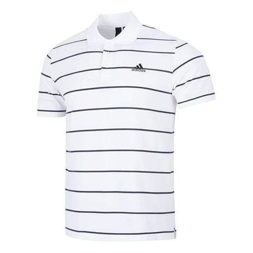 Футболка adidas Stripe Small Label Athleisure Casual Sports Short Sleeve Polo Shirt White, мультиколор