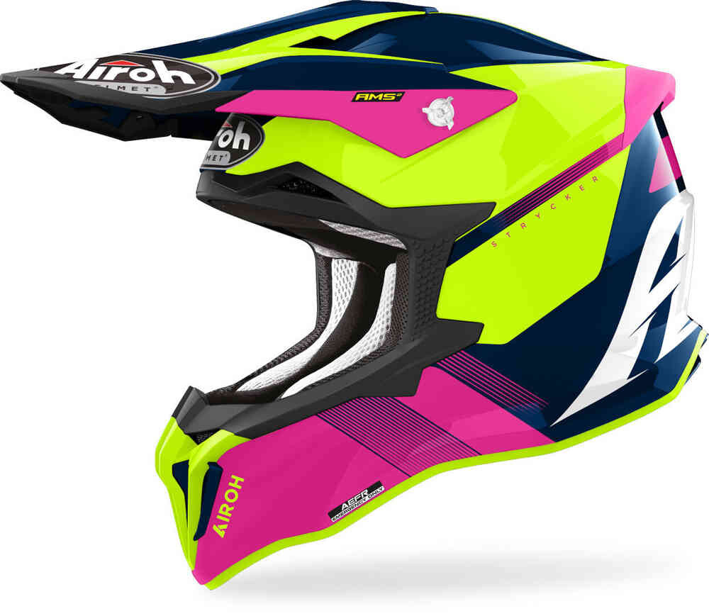 

Шлем для мотокросса Strycker Blazer Airoh, синий/розовый