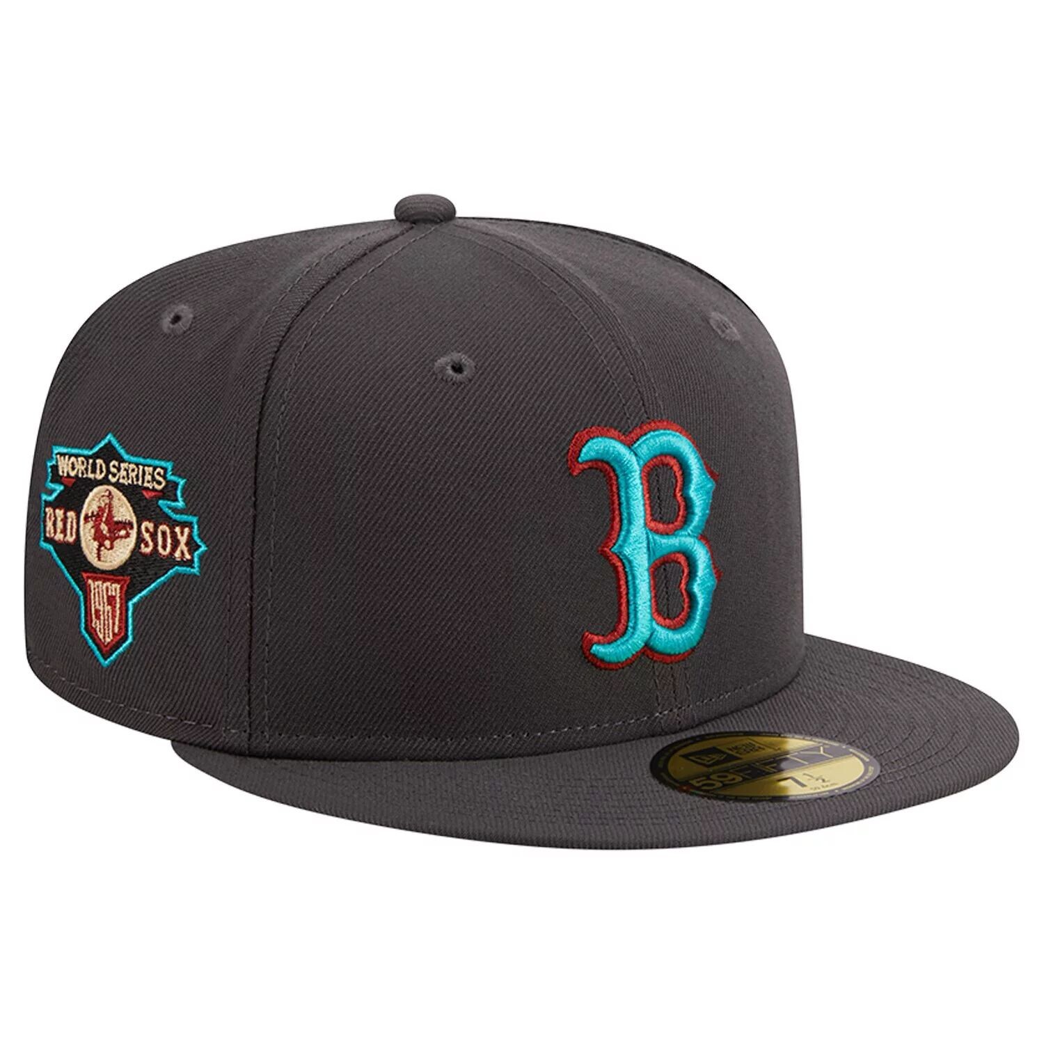 

Мужская приталенная шляпа New Era Graphite Boston Red Sox с принтом 59FIFTY