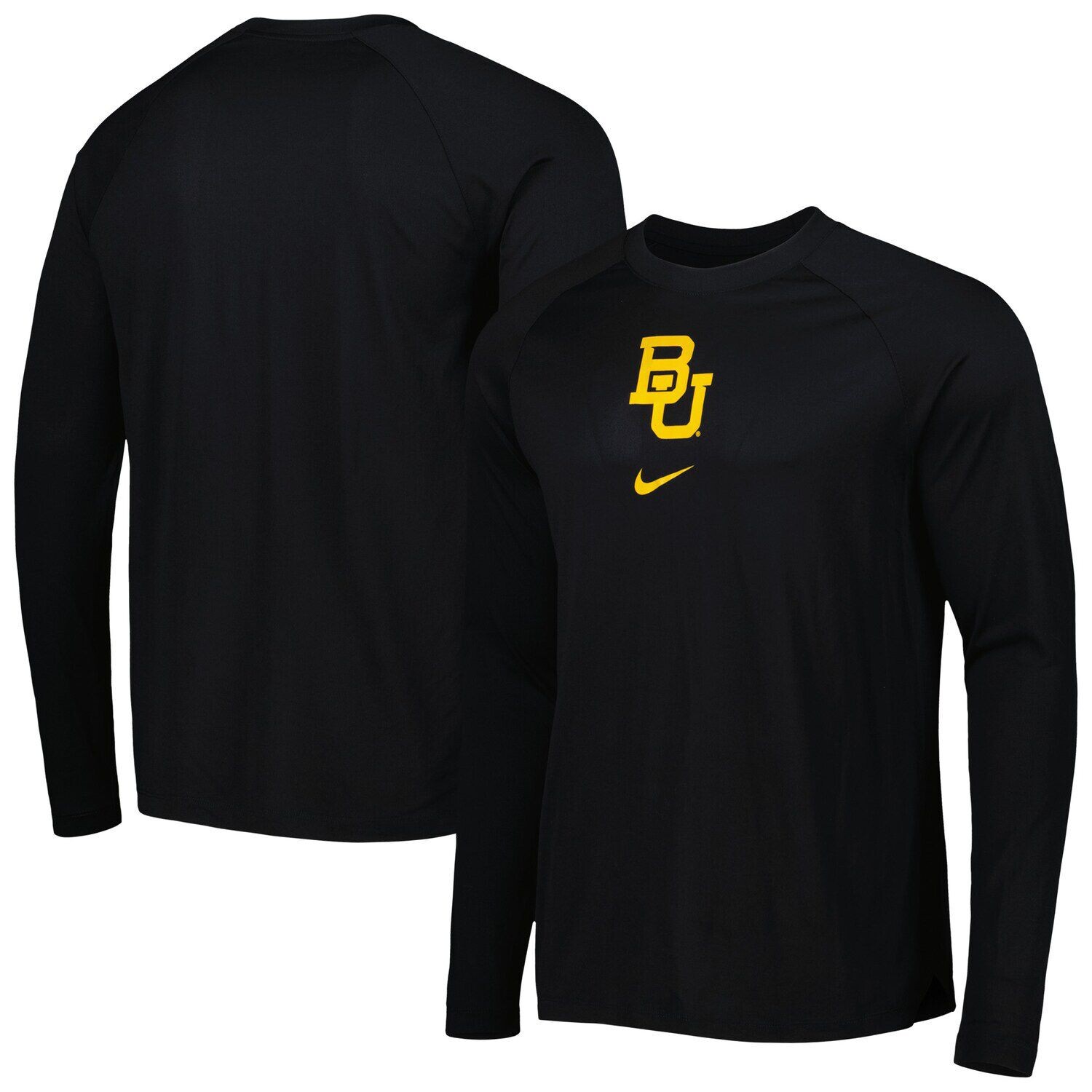 

Мужская черная футболка с длинным рукавом Baylor Bears Spotlight Raglan Performance Nike, Черный