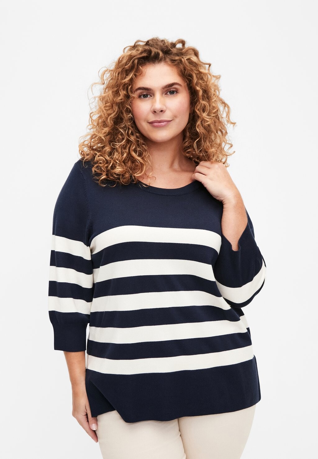 

Вязаный свитер GESTREIFTER Zizzi, цвет navy blazer birch