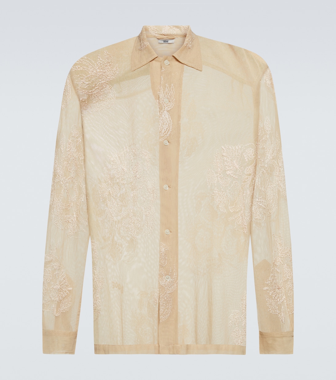 цена Рубашка из хлопковой сетки с вышивкой Moth Veil Bode, бежевый