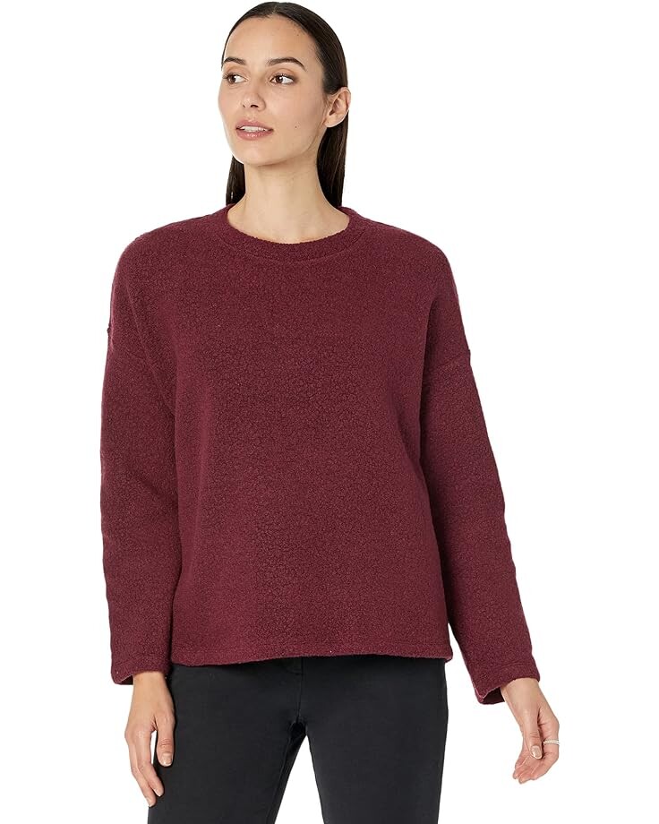 

Свитер Eileen Fisher Crew Neck Box Top, цвет Dark Cranberry