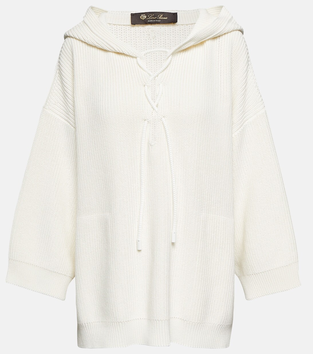 

Хлопковая толстовка со шнуровкой LORO PIANA, синий