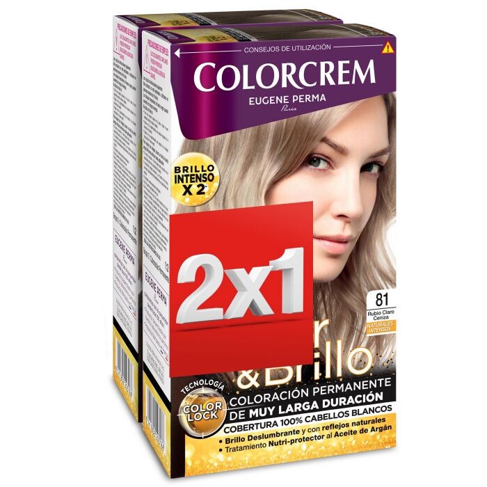 

Краска для волос Tintes Pack 2x1 Colorcrem, 81 Rubio Ceniza Claro
