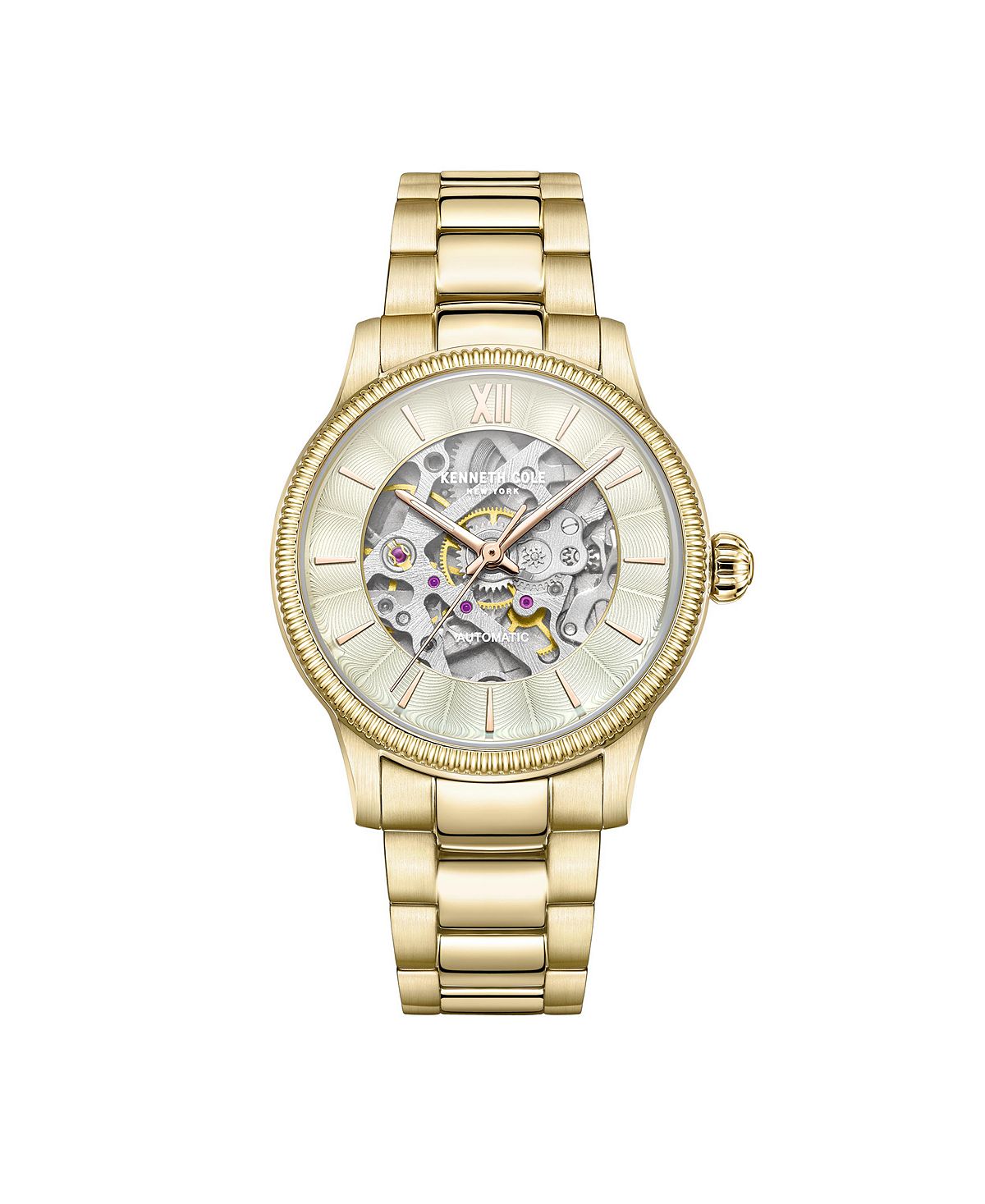 Женские автоматические золотистые часы-браслет из нержавеющей стали, 36 мм Kenneth Cole New York, золотой