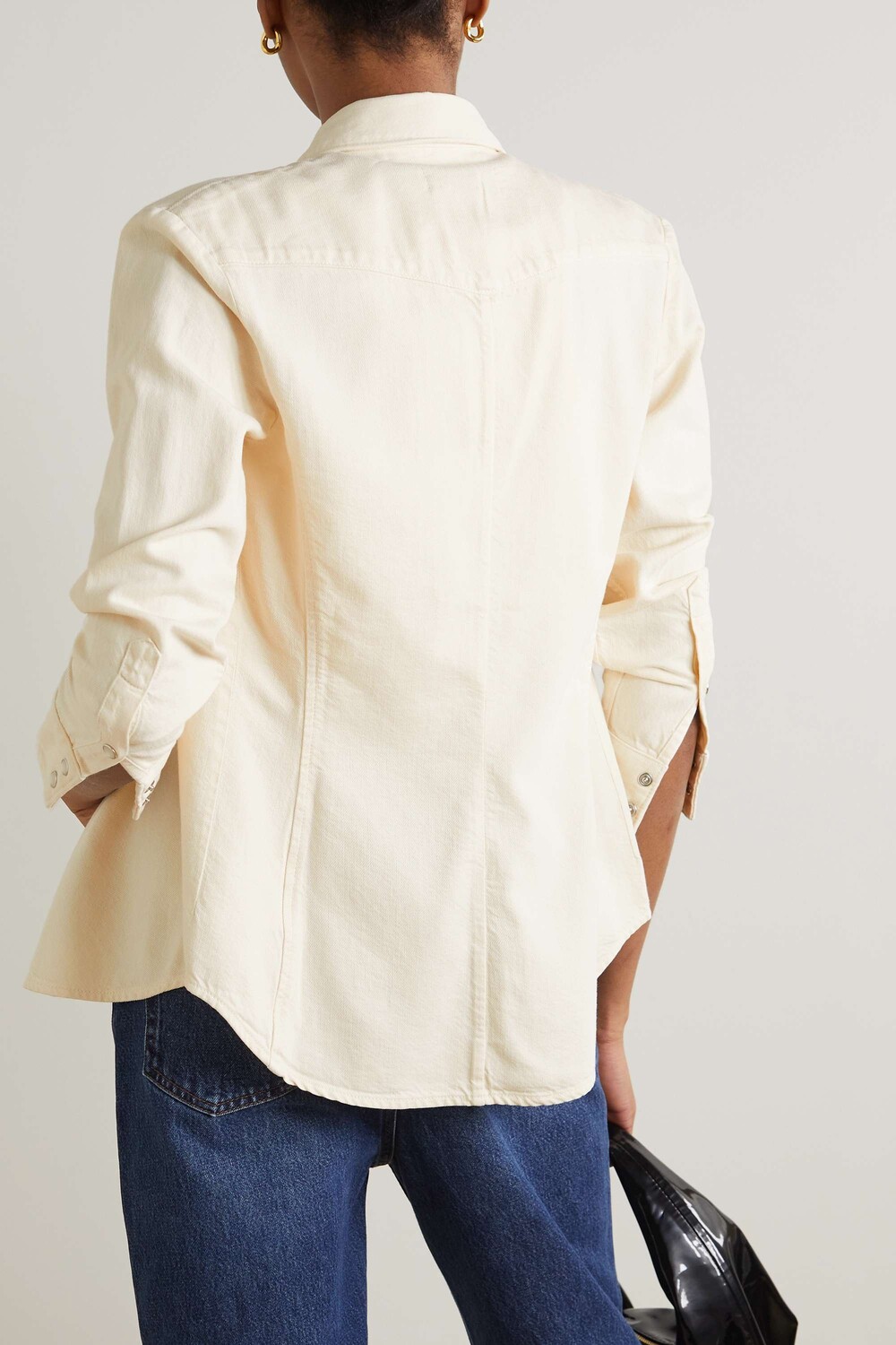 

RAG & BONE Легкая рубашка Wyatt из смеси хлопка и лиоцелла, экрю