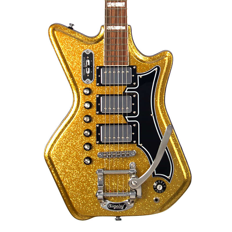 

Электрогитара Airline Guitars '59 3P DLX - Gold Sparkle Flake - Vintage Reissue Offset Electric - NEW!